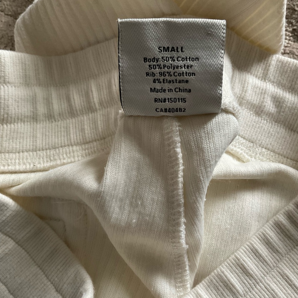 Varley White Ribbed Track Pants - Picture 4 of 7